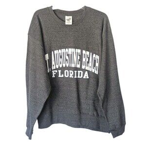 NWT St. Augustine Beach Florida, Pacific & Co Gray Pullover Sweatshirt New Sz L